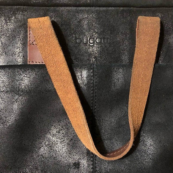 Bugatti Grinta Brief Bag Medium Black Distressed Leather or Laptop Bag - Picture 4 of 12